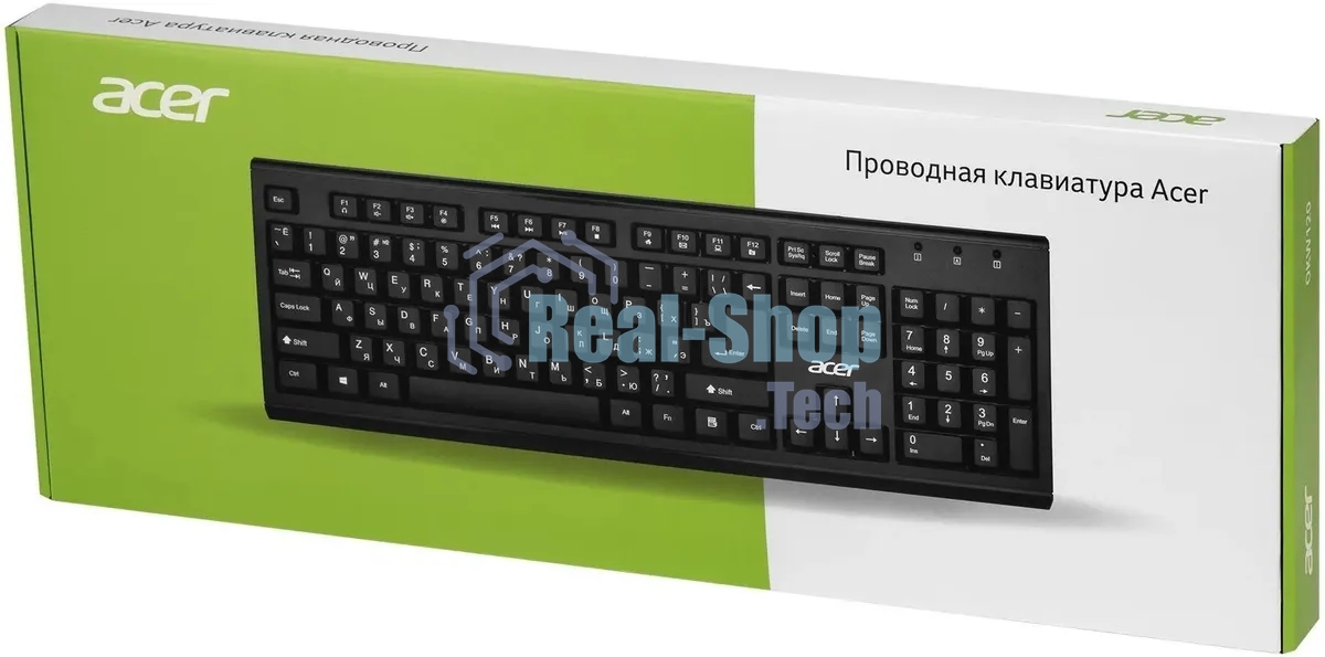 Клавиатура проводная Acer OKW120, USB, черный