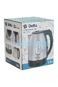 Чайник электрический DELTA DL-1114 нерж. с серым