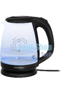 Чайник электрический Hyundai HYK-G1001 1.7л. 2200Вт черный (корпус: стекло)