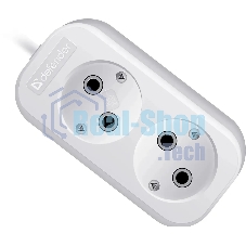 Удлинитель бытовой Defender B220 - 2 роз х 5 м, белый