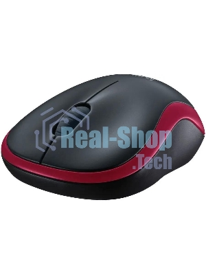 Мышь беспроводная Logitech M185, красный, 1000 dpi, радиоканал, USB, кнопки - 3