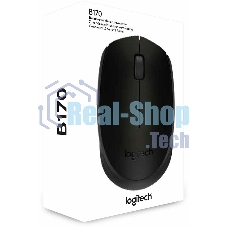 Мышь беспроводная Logitech B170 черный, 1000 dpi, радиоканал, USB, кнопки - 3
