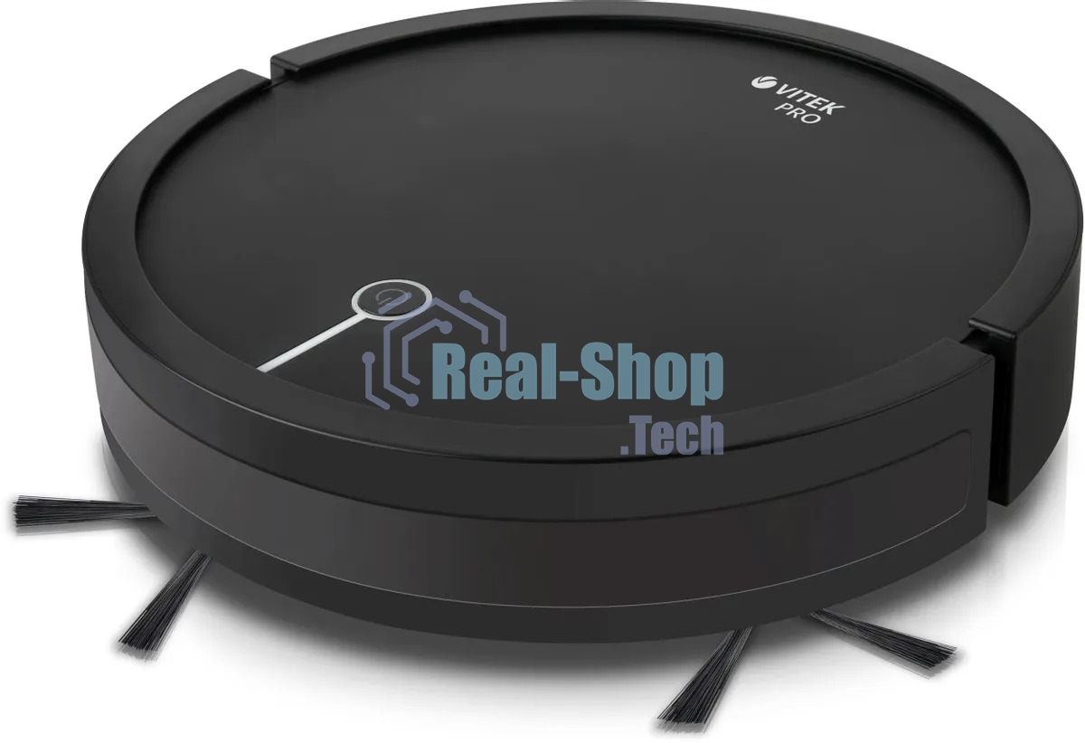 Пылесос-робот Vitek VT-1802 черный, 2200 мА·ч Li-Ion, уборка сухая, пылесборник контейнер 0.7 л