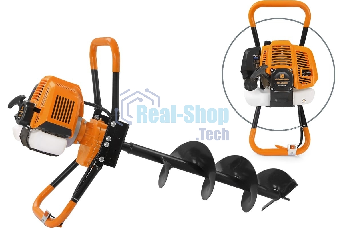 Мотобур Carver AG-43/000 бытовой 2-х такт. 1250Вт 1.7л.с. 43см3 6500об/мин (01.003.00038)