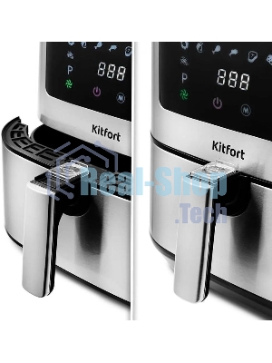 Аэрогриль Kitfort KT-2228 серебристый, 1700 Вт, 5.5 л, сенсор, 9 программ