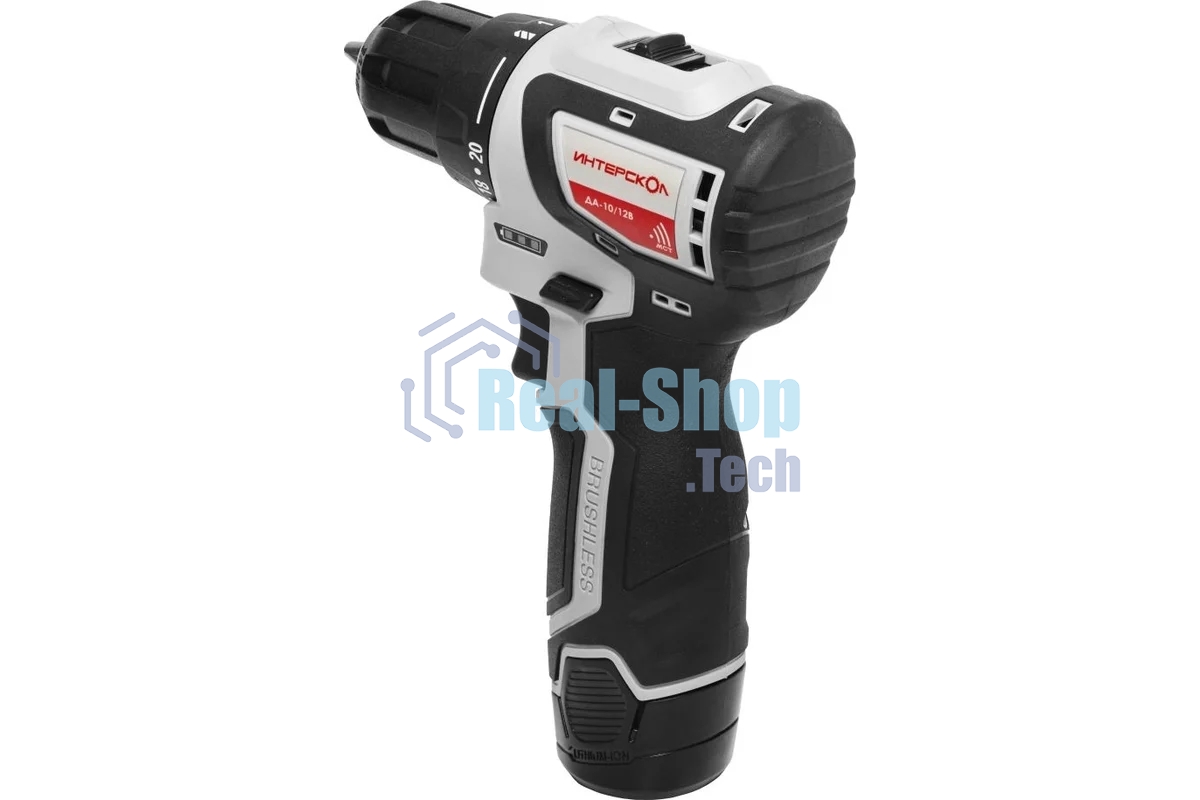 Дрель-шуруповерт аккумуляторная ИНТЕРСКОЛ ДА-10/12В МиниМАКС, 12 В, без АКБ, аккумуляторная