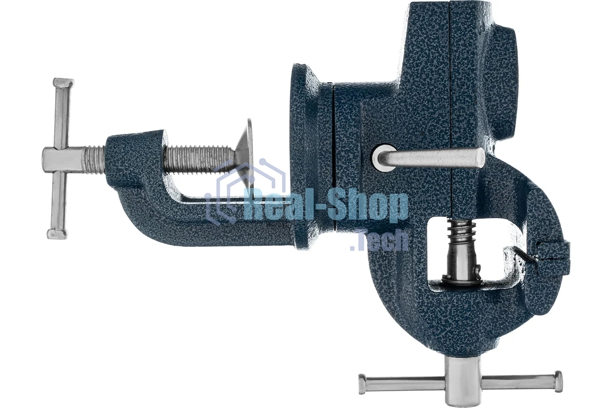Тиски Сибртех слесарные настольные поворотные ширина рабочихгубок 65мм наковальня