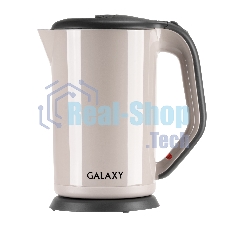 Электрочайник Galaxy GL 0330 бежевый, 1.7 л, 2000 Вт, скрытый нагревательный элемент