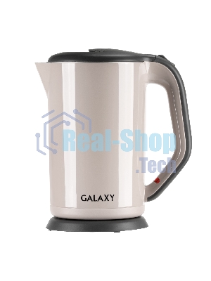 Электрочайник Galaxy GL 0330 бежевый, 1.7 л, 2000 Вт, скрытый нагревательный элемент