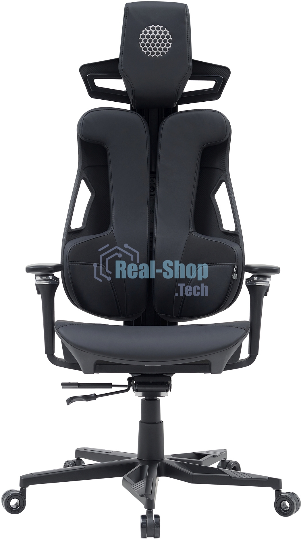 Кресло компьютерное Cactus CS-CHR-DUO-BBK черный, кожзам