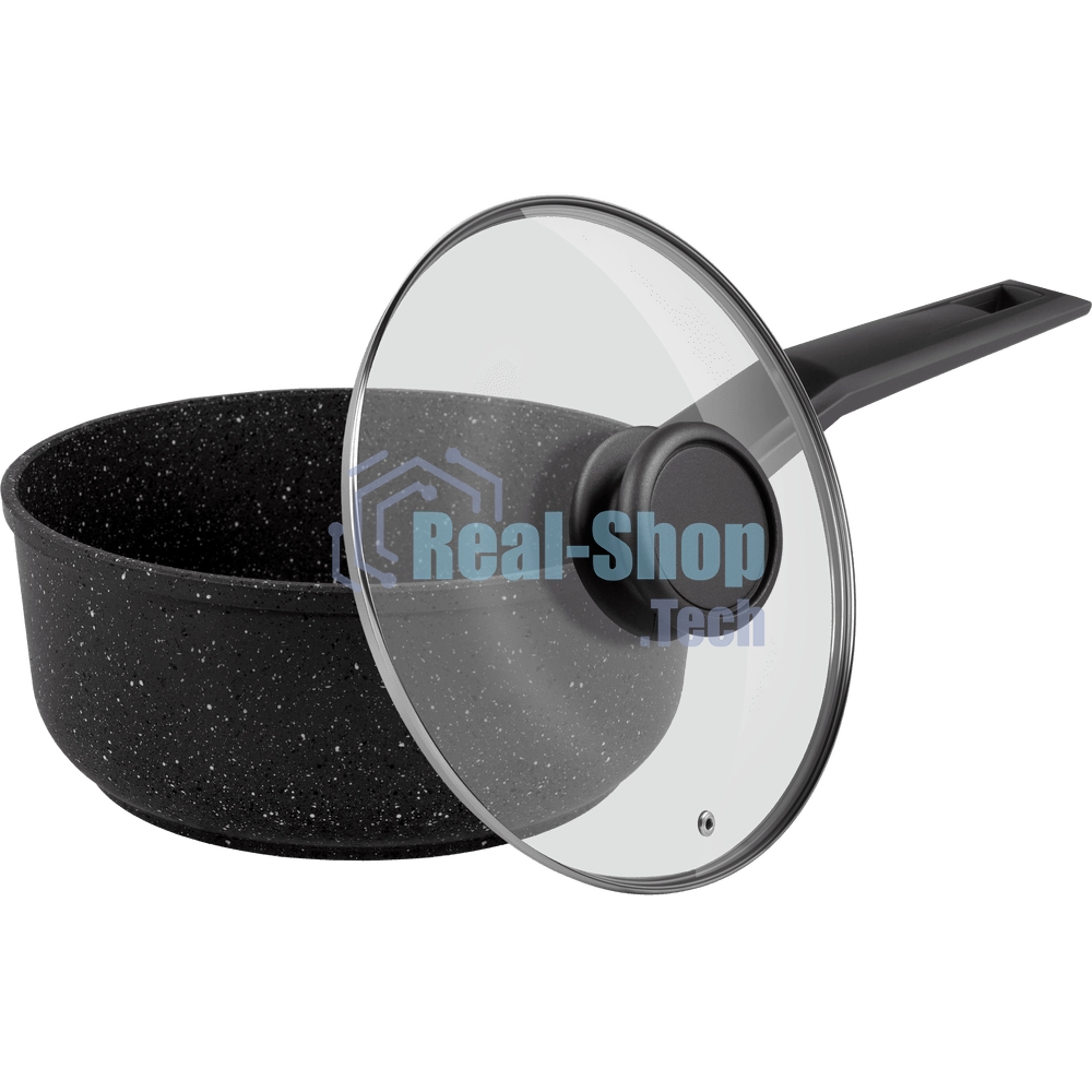 Ковш Maunfeld Galaxite MF18GLX01SP из литого алюминия со стеклянной крышкой, 18 см, 1,6 л