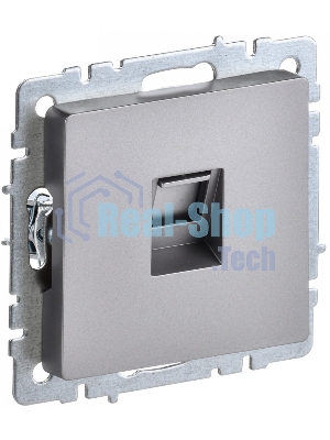 Розетка компьютерная IEK BRITE РК10-БрС RJ45 кат.5E сталь