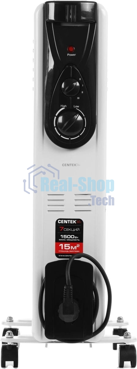 Обогреватель масляный Centek CT-6200 (7 секций) белый, 700/1000/1500 Вт, 15 м2, термостат