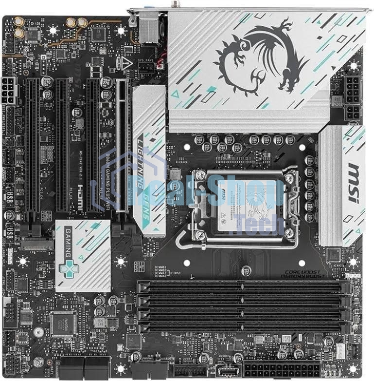 Материнская плата MSI B860M GAMING PLUS WIFI, LGA 1851, Intel B860, 4xDDR5, 4xSATA, 3xM.2, 1xPCIe 4.0 x4, 1xPCIe 5.0 x16, 1xDP, 1xHDMI, 1xUSB-C, 1x 5Gb LAN, 3xUSB-A 2.0, 2xUSB-A 3.2 Gen 1, 1xUSB 3.2 Gen 2, 7.1, 3x3.5 мм, mATX