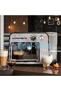 Кофеварка рожковая Kitfort КТ-7515 серебристый, исп. кофе - молотый, 1 л, 1450 Вт, 15 бар