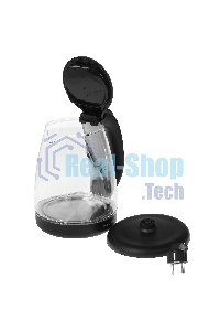 Чайник электрический Hyundai HYK-G1001 1.7л. 2200Вт черный (корпус: стекло)