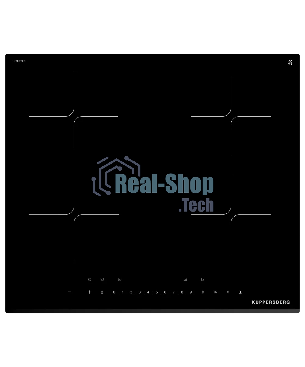 Варочная поверхность Kuppersberg/Варочная поверхность Kuppersberg, индукция, High-Tech, 9 уровней мощности, inverter, таймер, пауза, Booster, автоматическое отключение, Flexi-zone, слайдерное управление, поддержание тепла, черный