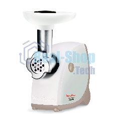 Мясорубка электрическая Moulinex ME462132 белый, 2000 Вт, 2.3 кг/мин, защита от перегрузки, насадки - 5