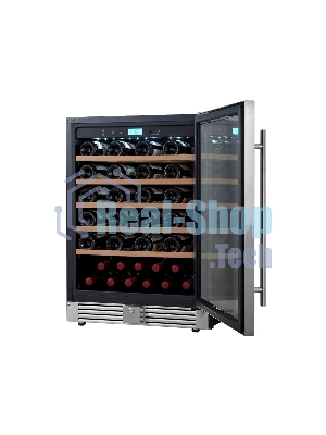 Винный шкаф встраиваемый Cellar Private CP051-1T серебристый, 136 л, 1 отсек, 51 бут.