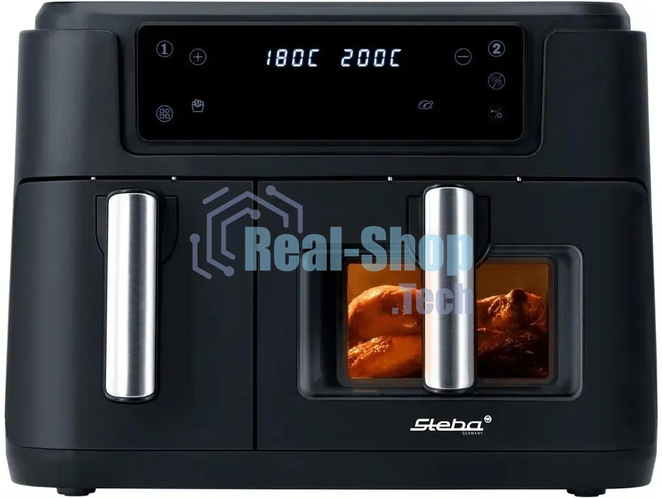 Аэрофритюрница Steba HF 9500 DUO черный, 2400 Вт, 9,5 л, сенсор, 10 программ