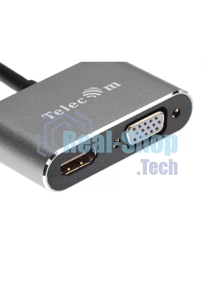 USB-концентратор Telecom TUC055, USB Type-C, HDMI/USB/PD/VGA, USB