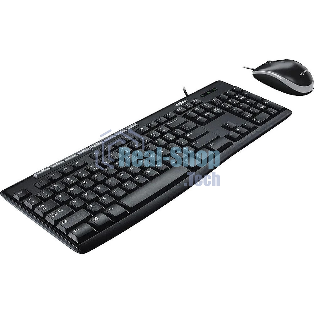 Комплект клавиатура+мышь Logitech Desktop MK200 проводной, USB, 1000 DPI, чёрный