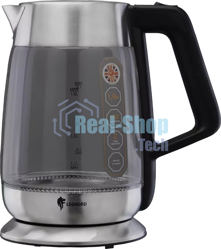 Чайник электрический LEONORD LE-1508 1,8 л, стекло, 2200 Вт