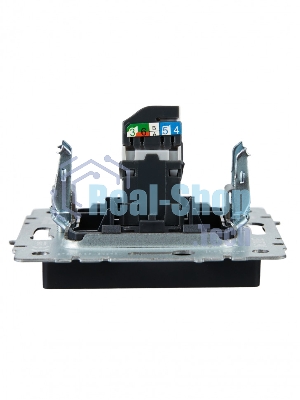 Розетка компьютерная IEK BRITE РК10-БрГ RJ45 кат.5E графит