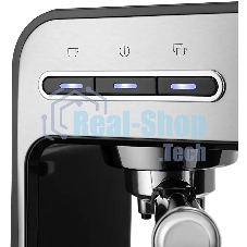 Кофеварка рожковая Kitfort КТ-7515 серебристый, исп. кофе - молотый, 1 л, 1450 Вт, 15 бар