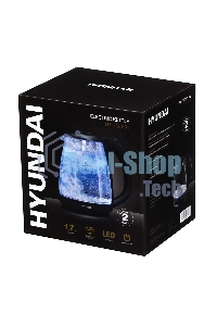 Чайник электрический Hyundai HYK-G1001 1.7л. 2200Вт черный (корпус: стекло)
