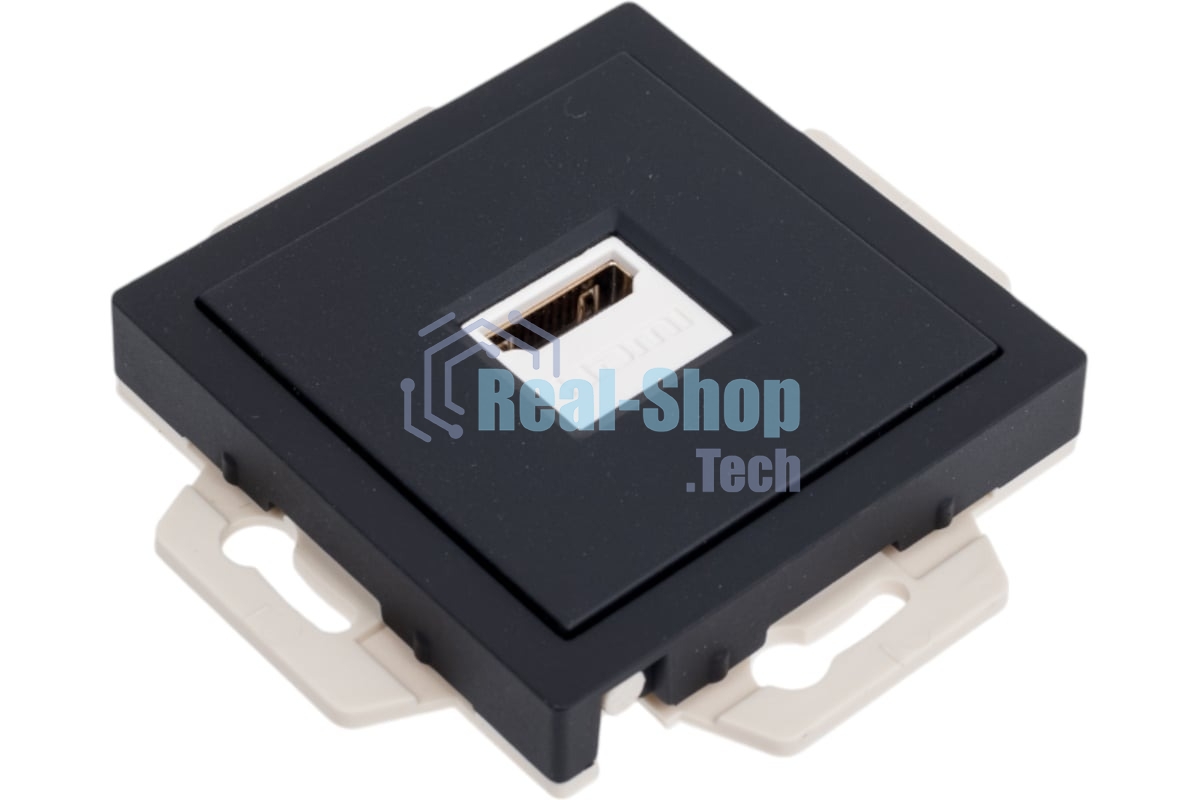 Розетка HDMI, механизм, карбон AtlasDesign
