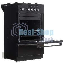 Плита газовая De Luxe 5040.48Г (Щ)-011 черный, конфорок 4 шт, духовка 46 л, 50 см x 85 см x 50 см