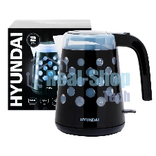 Чайник электрический Hyundai HYK-G2012 1.7 л, 2200 Вт, черный/прозрачный (корпус: пластик)