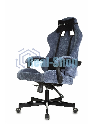 Кресло игровое Knight Terminator синий Light-27, крестов. металл