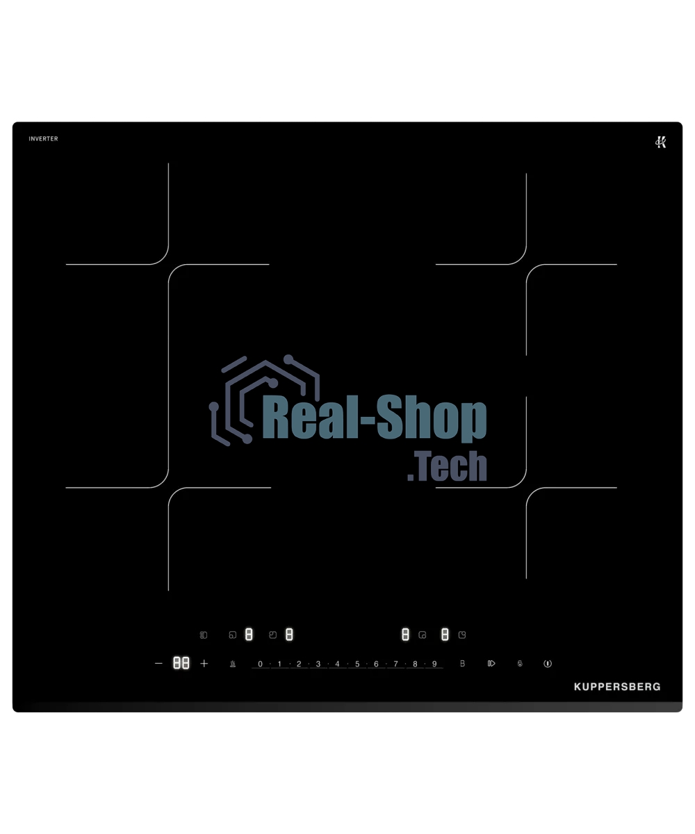 Варочная поверхность Kuppersberg/Варочная поверхность Kuppersberg, индукция, High-Tech, 9 уровней мощности, inverter, таймер, пауза, Booster, автоматическое отключение, Flexi-zone, слайдерное управление, поддержание тепла, черный