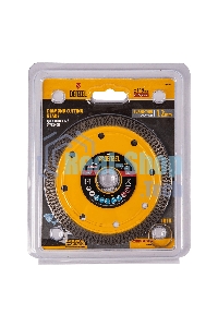 Диск алмазный отрезной Denzel 115 х 22,2мм, сплошной, супертонкий, горячий пресс, сухой/мокрый рез