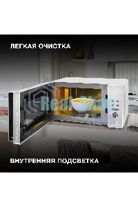 Микроволновая печь Hyundai HYM-D3002 серебристый, 20 л, 700 Вт, переключатели - поворотный механизм/кнопки