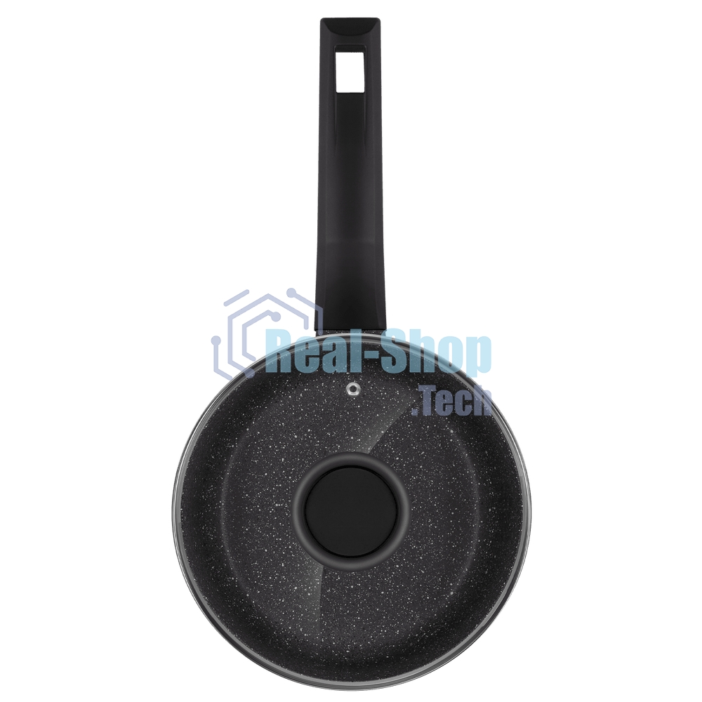 Ковш Maunfeld Galaxite MF18GLX01SP из литого алюминия со стеклянной крышкой, 18 см, 1,6 л