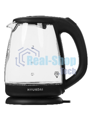 Чайник электрический Hyundai HYK-G1001 1.7л. 2200Вт черный (корпус: стекло)