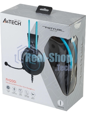 Гарнитура A4Tech Fstyler FH200i серый-синий, проводная, 3.5 мм