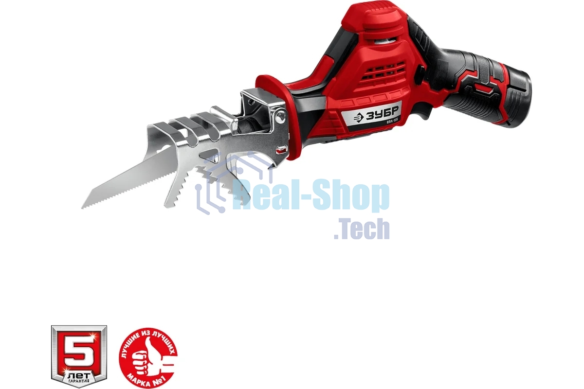 Пила сабельная. Зубр 12В, 1 АКБ (2А·ч), в коробке, СПЛ-125-21