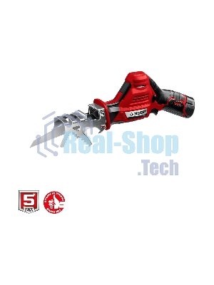 Пила сабельная. Зубр 12В, 1 АКБ (2А·ч), в коробке, СПЛ-125-21