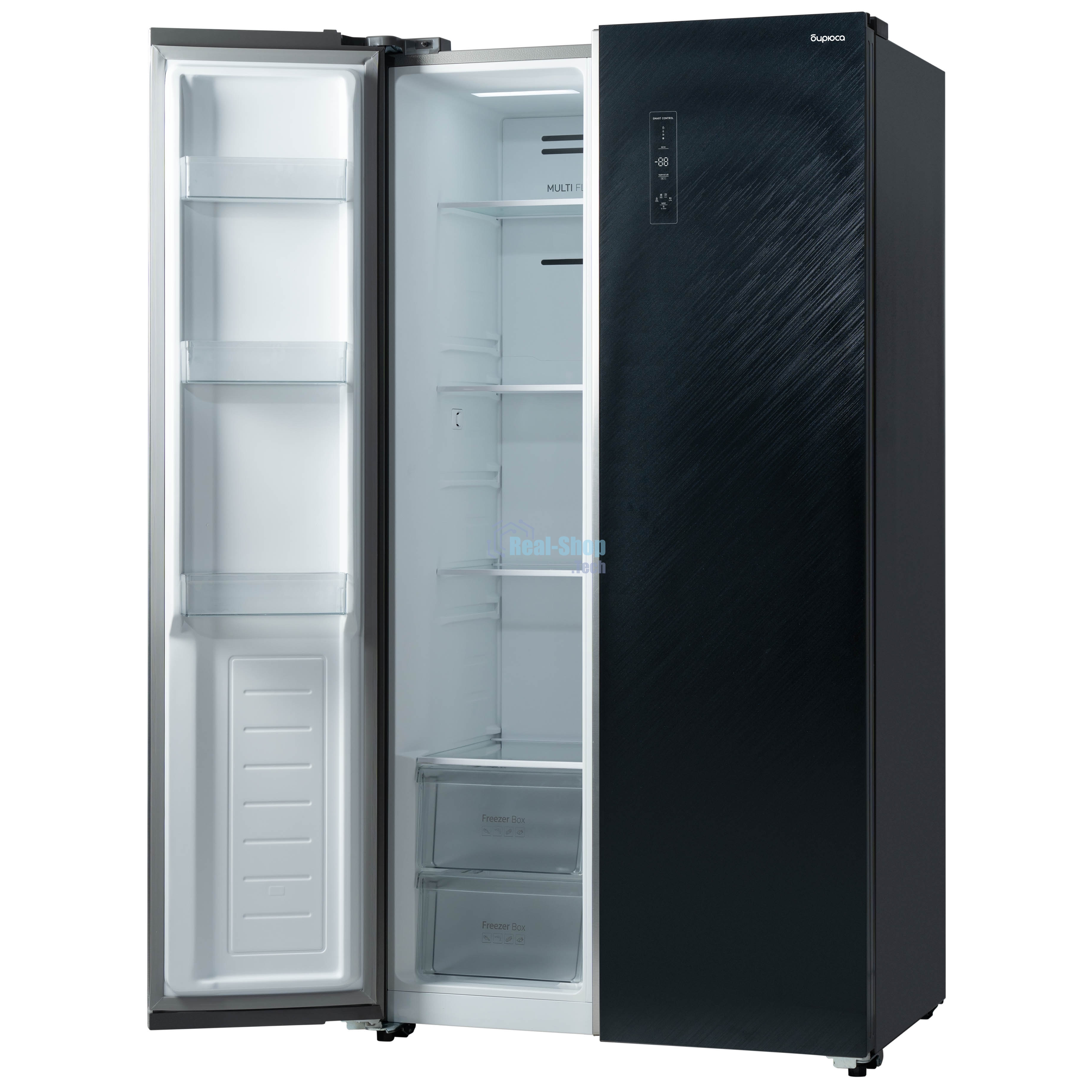 Холодильник Бирюса SBS 541 TBG черный двухкамерный 343/198 л морозилка слева, NoFrost, Side-by-side