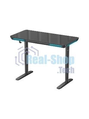 Стол компьютерный Cactus CS-EGD-BK-LED столешница закаленное стекло, черный, каркас черный