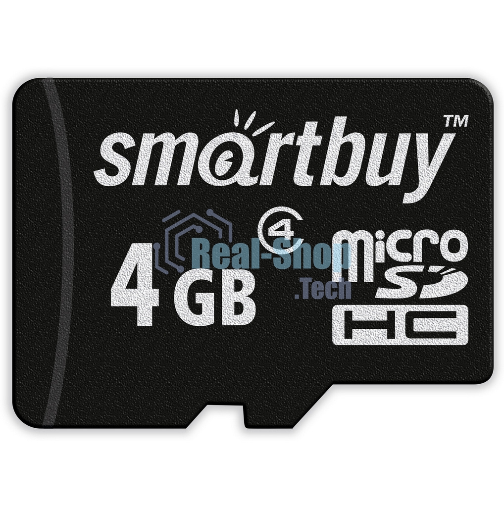 Флеш карта Micro SDHC 4Gb Smartbuy Сlass 4, адаптер в комплекте