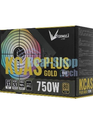 Блок питания Aerocool/Formula KCAS PLUS GOLD 750W (750W, ATX v2.4, APFC, Fan ARGB 12cm, 80+ Gold, Retail)