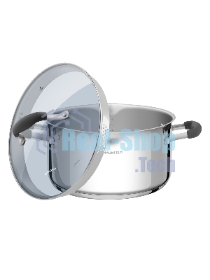 Кастрюля Maunfeld LAURA MCS56S08GR из нержавеющей стали со стеклянной крышкой, 24 см, 5,6 л.