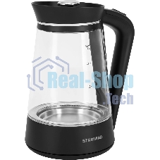 Чайник электрический Starwind SKG2116 1.8 л, 1700 Вт, черный/прозрачный корпус: стекло