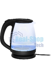 Чайник электрический Hyundai HYK-G1001 1.7л. 2200Вт черный (корпус: стекло)