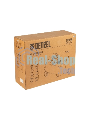 Компрессор воздушный Denzel DKV2200/100,Х-PRO (58079) 2.2 кВт, 400 л/мин, 100л